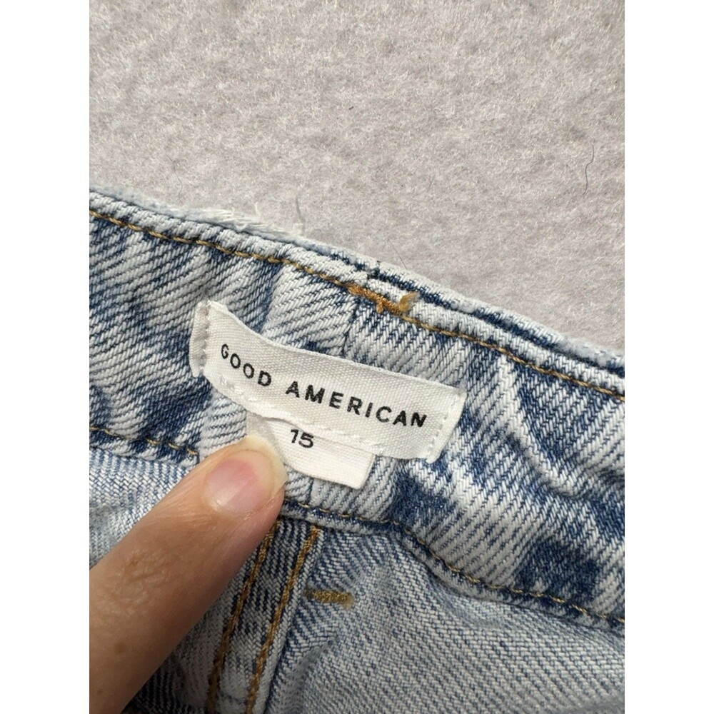 GOOD AMERICAN GOOD 90S Petite jeans blue542 Size 15 denim baggy Y2K retro - Picture 2 of 4